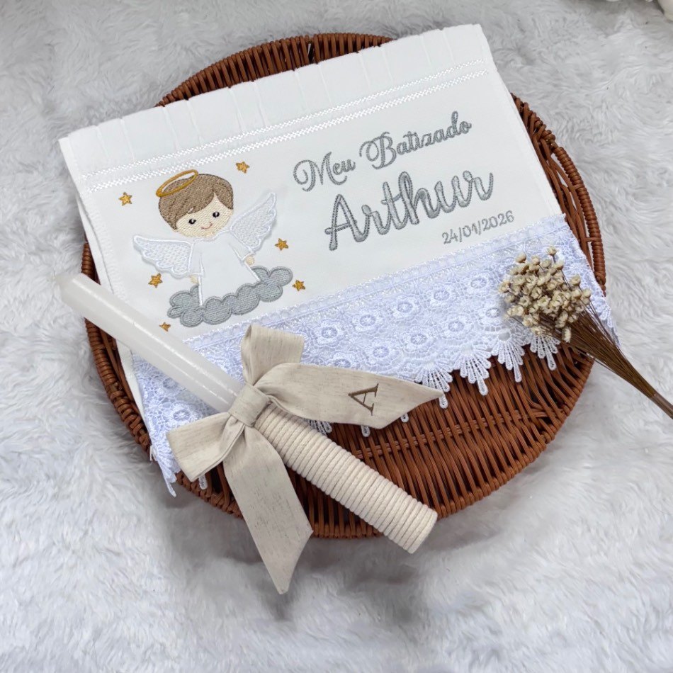 Kit batizado Arthur (anjinho 3D)