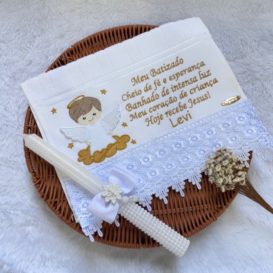 Kit batizado Levi (anjinho 3D)